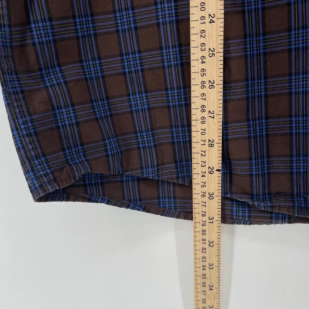 Cinch Button Down Shirt Mens M Brown Blue Plaid MTW1103151 Long Sleeve Pocket